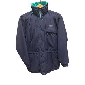 Patagonia Vintage 90s Extreme weather Parka Navy Purple Green 10 Large coat blue